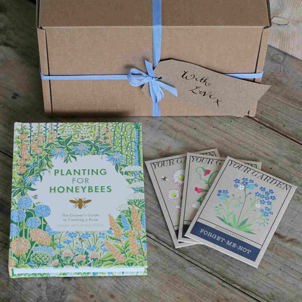 boxed gift with gardening book and seeds