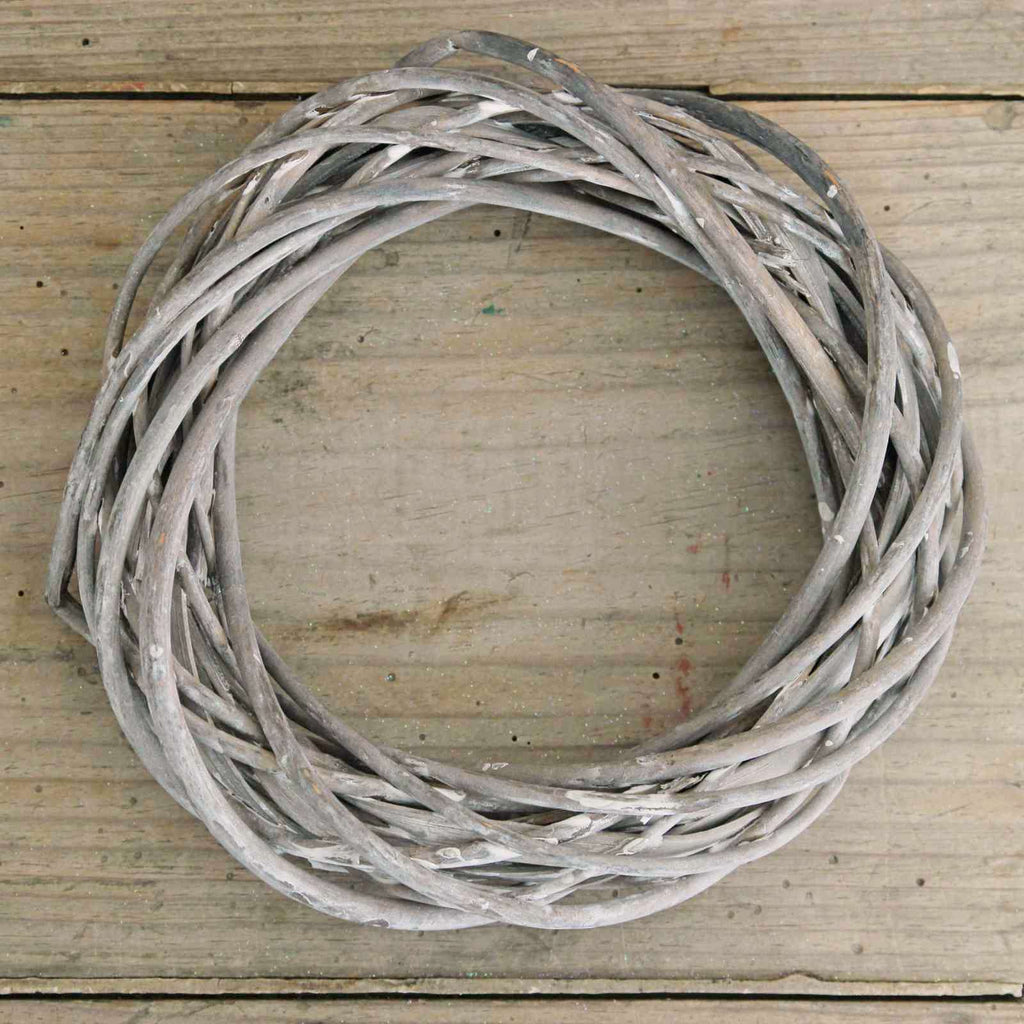 Grey Wicker Wreath - the perfect base for creating your own wreath, whether it is a Christmas wreath for the door or a Spring or Autumn wreath. These also look lovely as a candle ring in the centre of the table. 