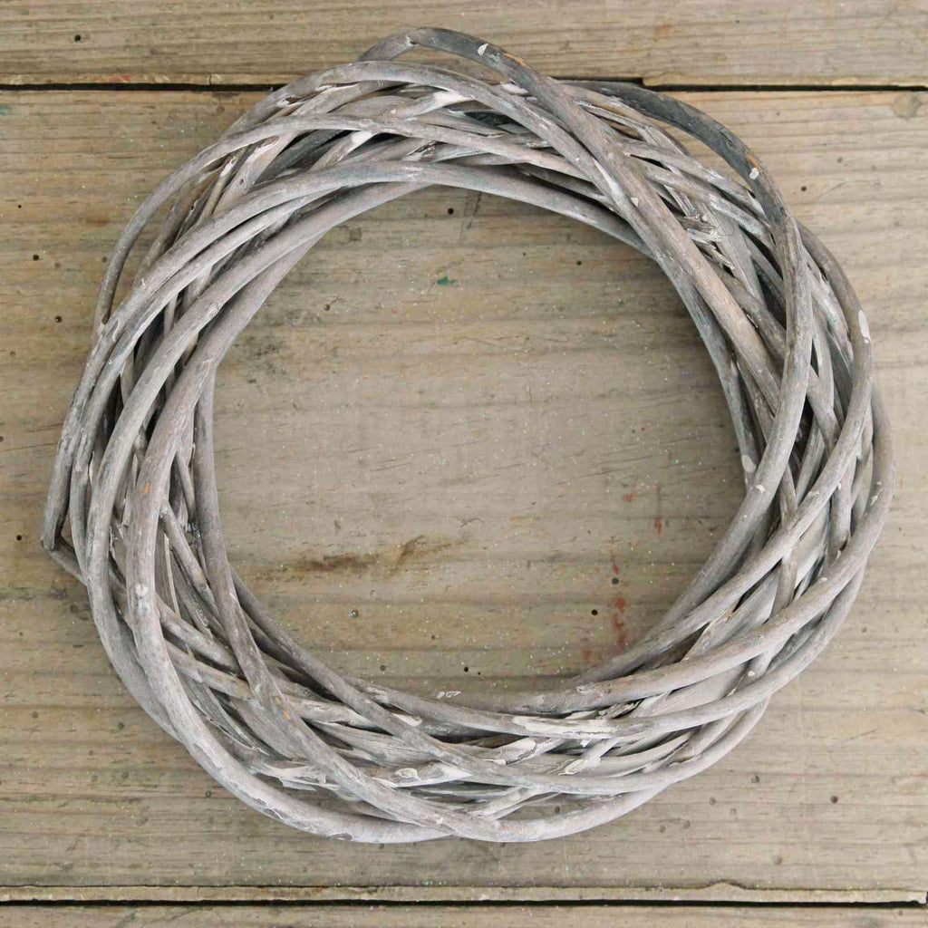 Grey Wicker Wreath - the perfect base for creating your own wreath, whether it is a Christmas wreath for the door or a Spring or Autumn wreath. These also look lovely as a candle ring in the centre of the table. 