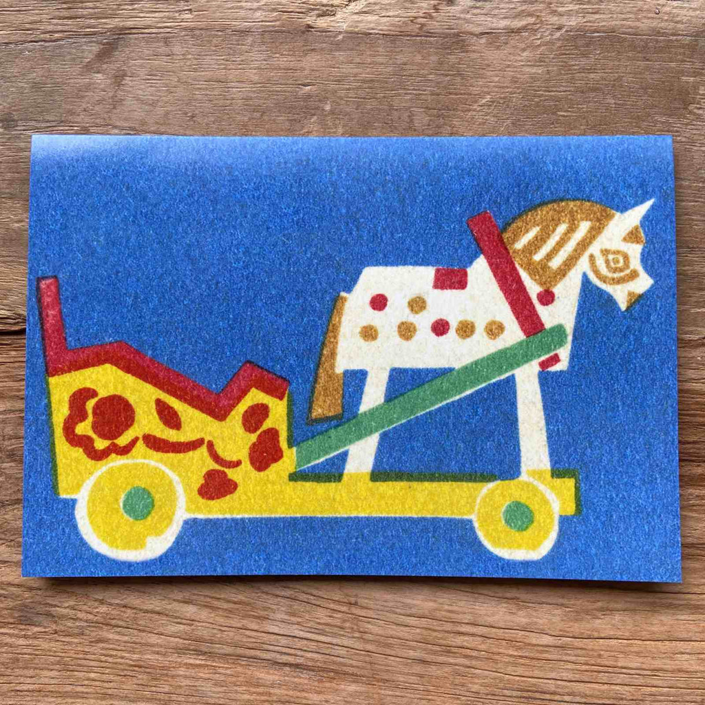 Toy Horse Vintage Greeting Card