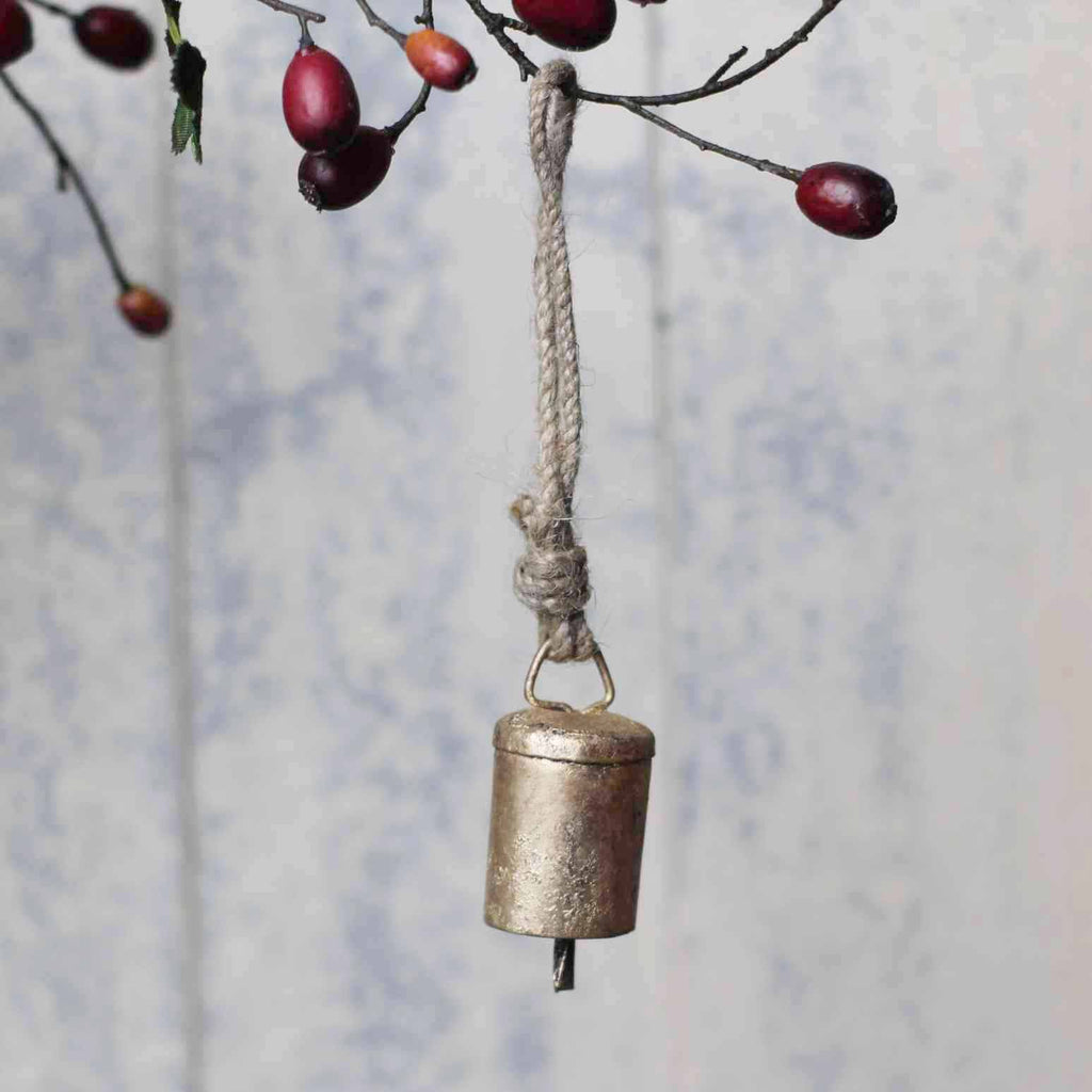 Vintage Christmas decoration rustic gold bell