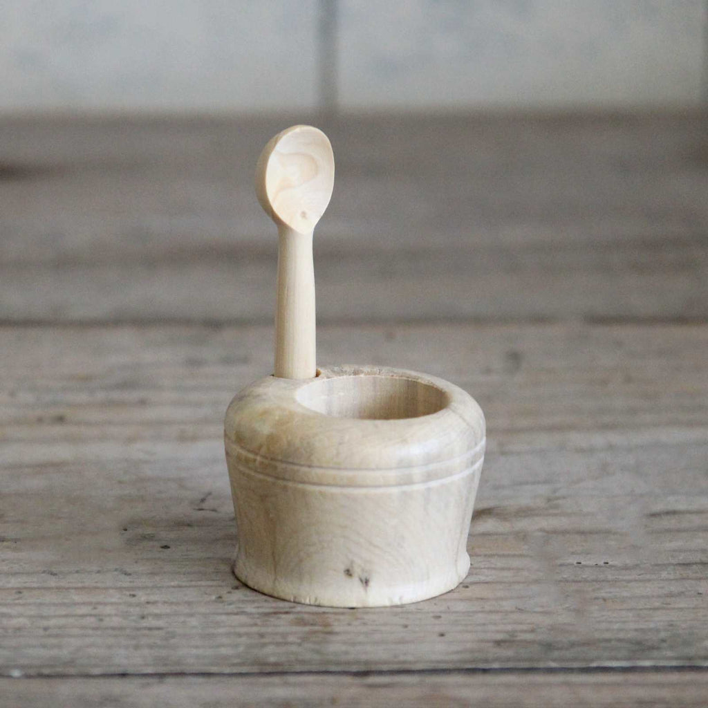 Wooden Salt Pot & Spoon Set