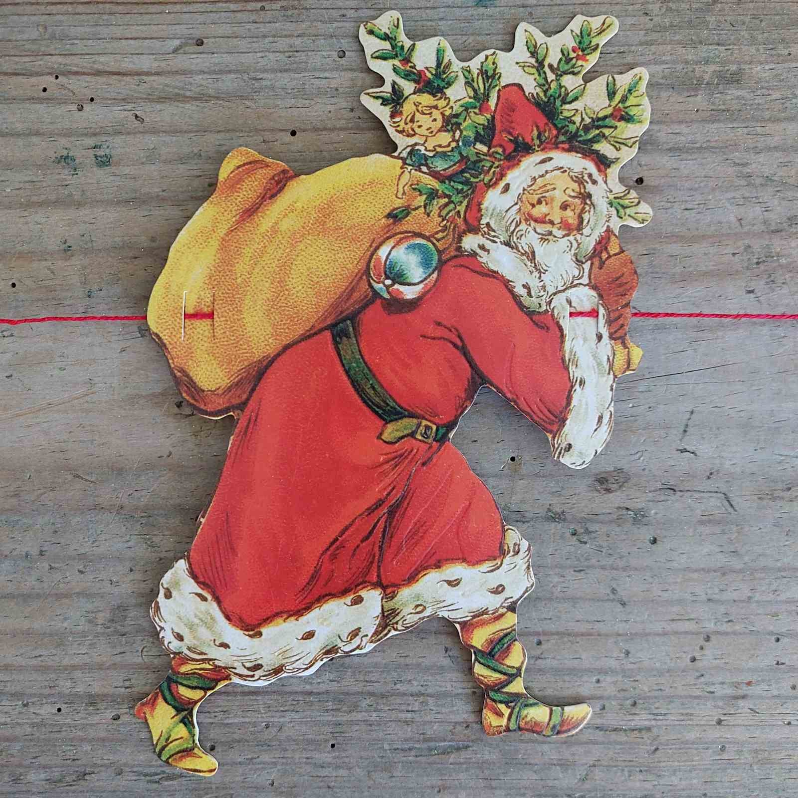 Father Christmas Garland - traditional Victorian Christmas decoration 