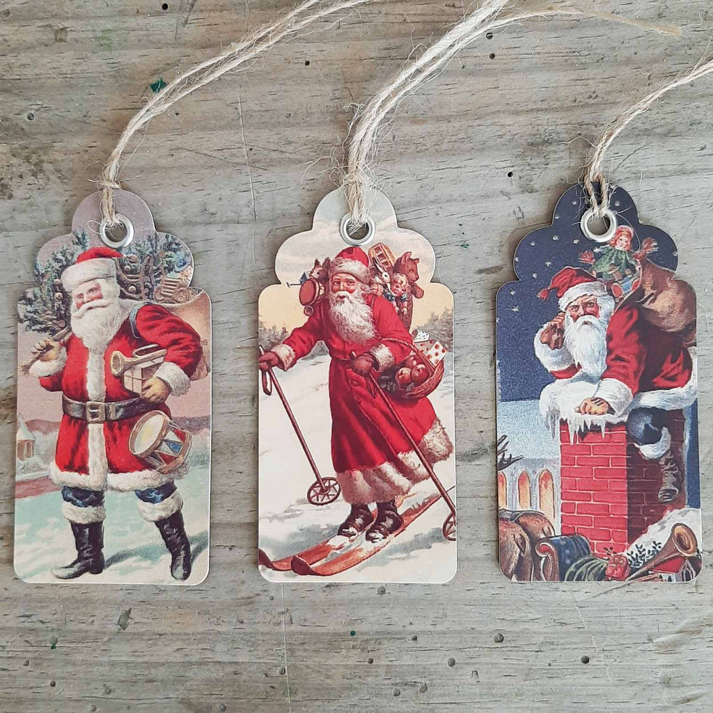vintage gift tags santa