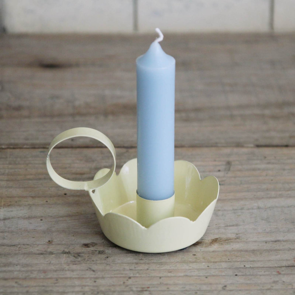 Scalloped Dinner Candle Holder - Primrose Yellow
