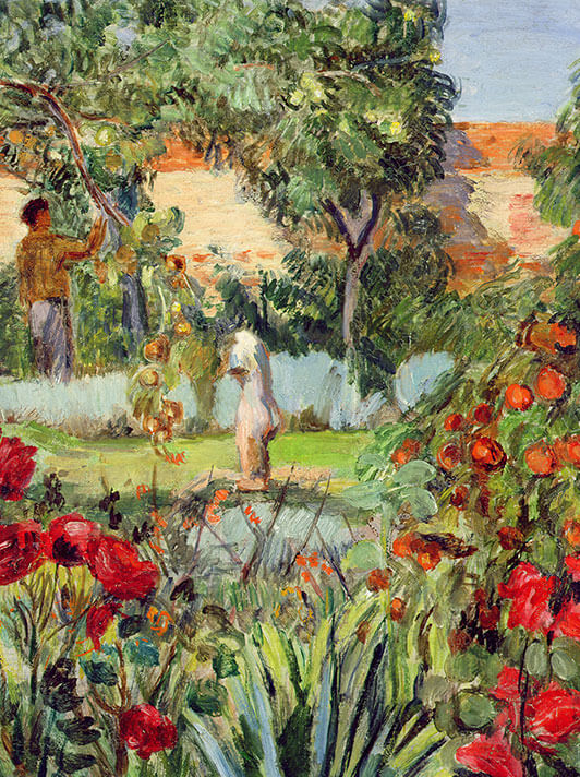 Vintage card - Garden at Charleston by Vanessa Bell detail