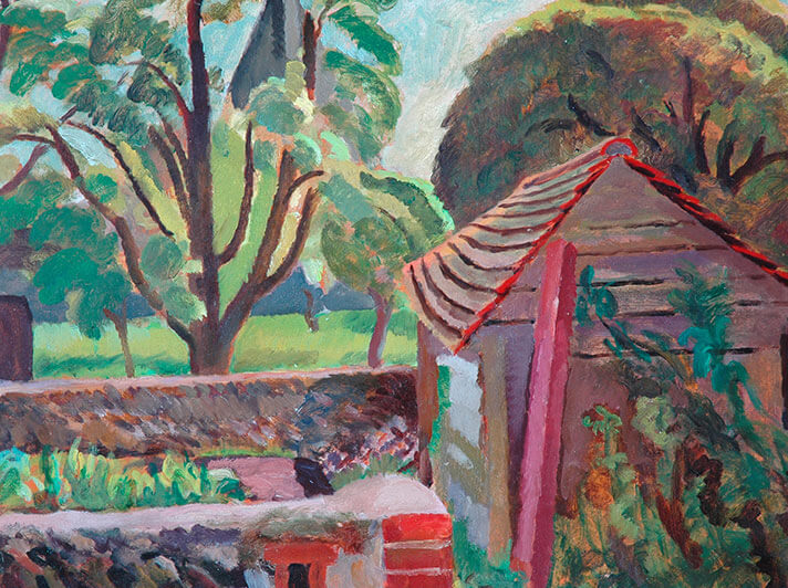Vintage card - Garden at Monk's House by Vanessa Bell detail