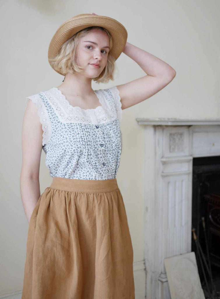 Sun Hat - Camel with Dusky Bow
