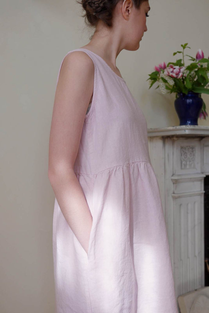 Sleeveless Linen Dress - Pale Rose