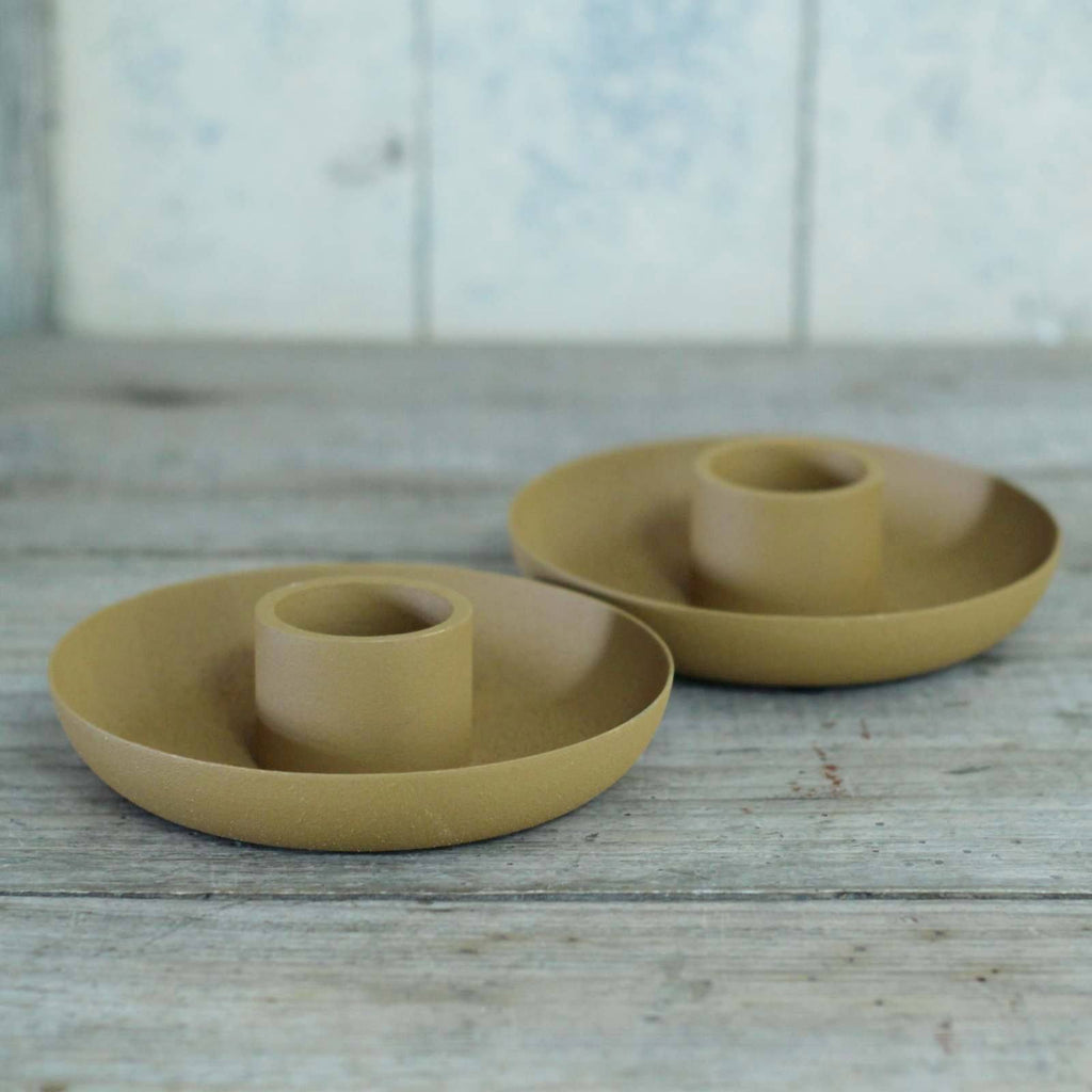 slim pillar candle holder mustard