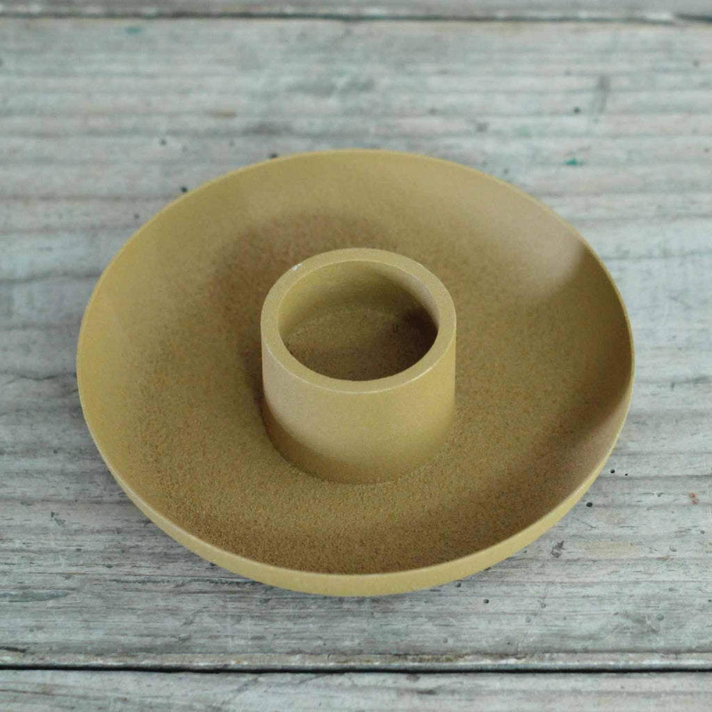slim pillar candle holder mustard