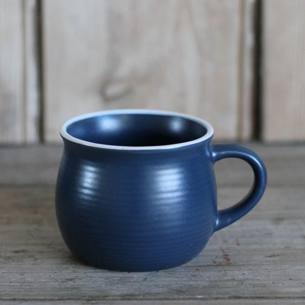 stoneware mug blue detail