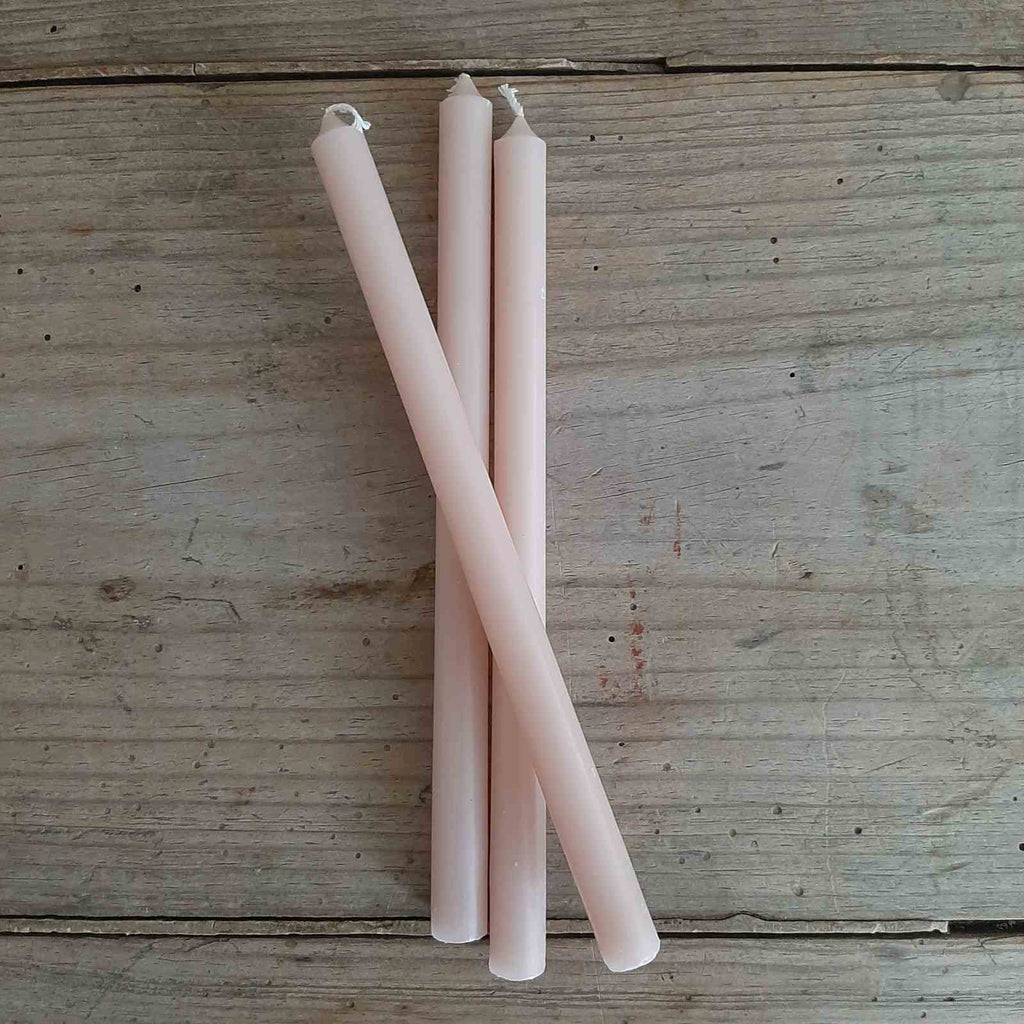 taper candle dusty pink
