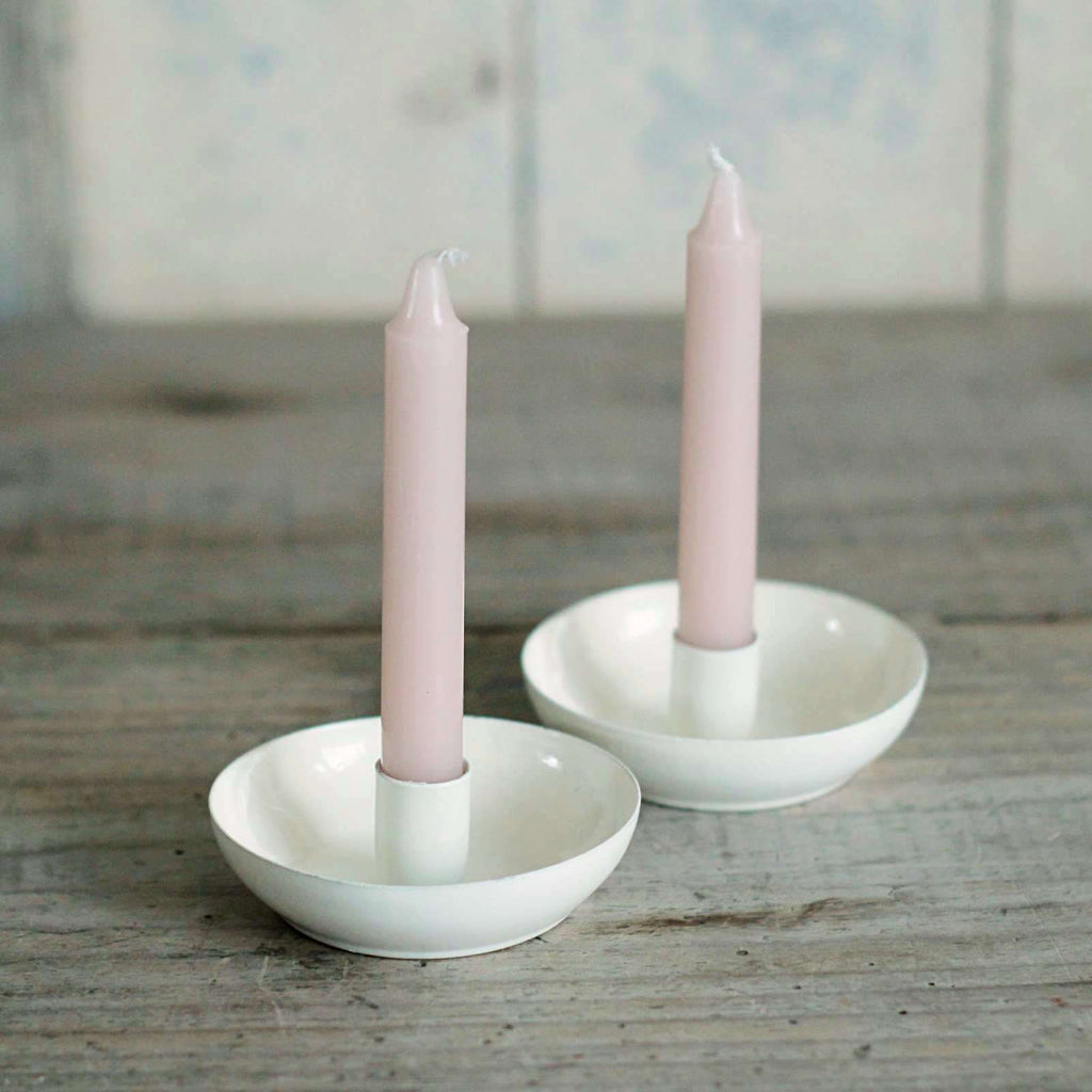 Taper candle holder, cream