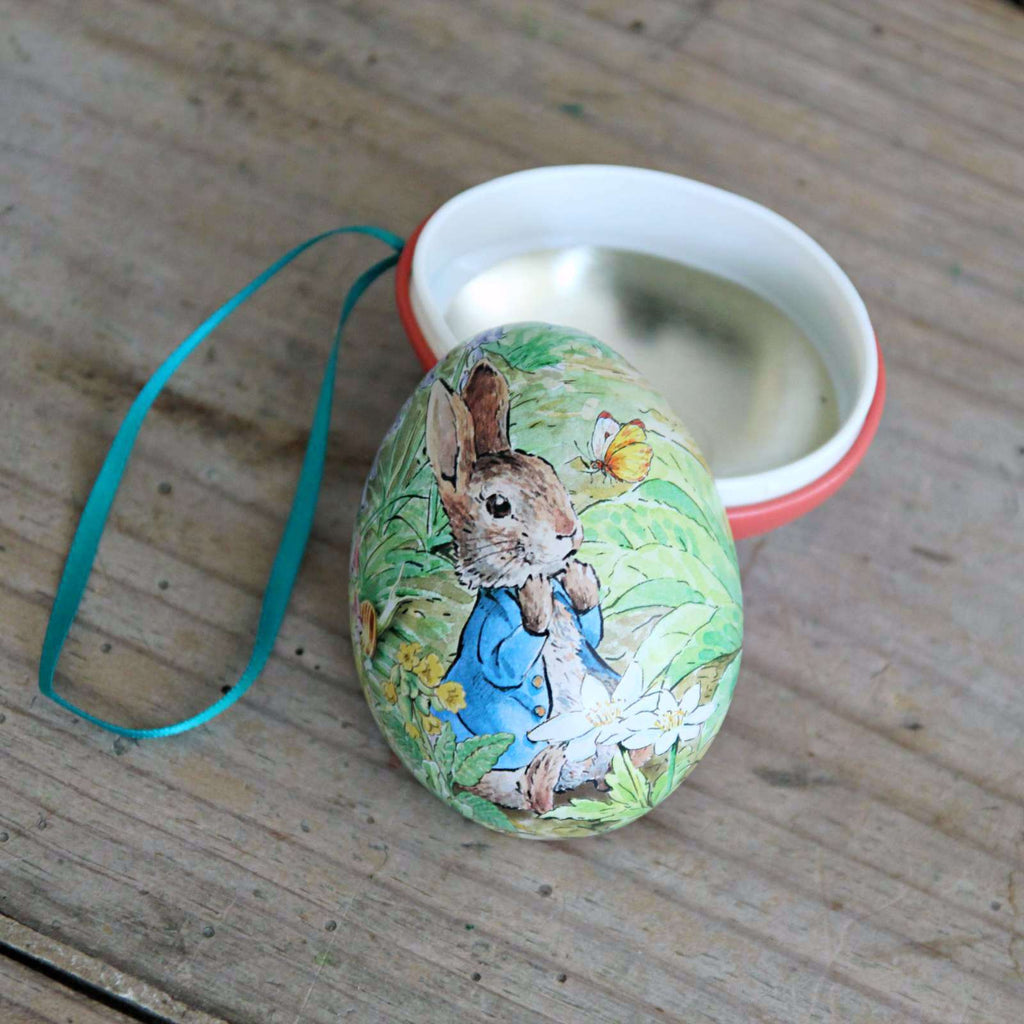 Fillable tin Easter egg, Peter Rabbit