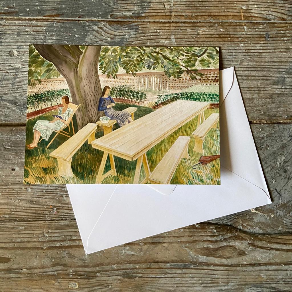 Two woman sitting in a garden - Greeting card - Homeware Store