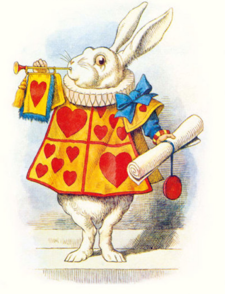 Vintage card 'White Rabbit' detail