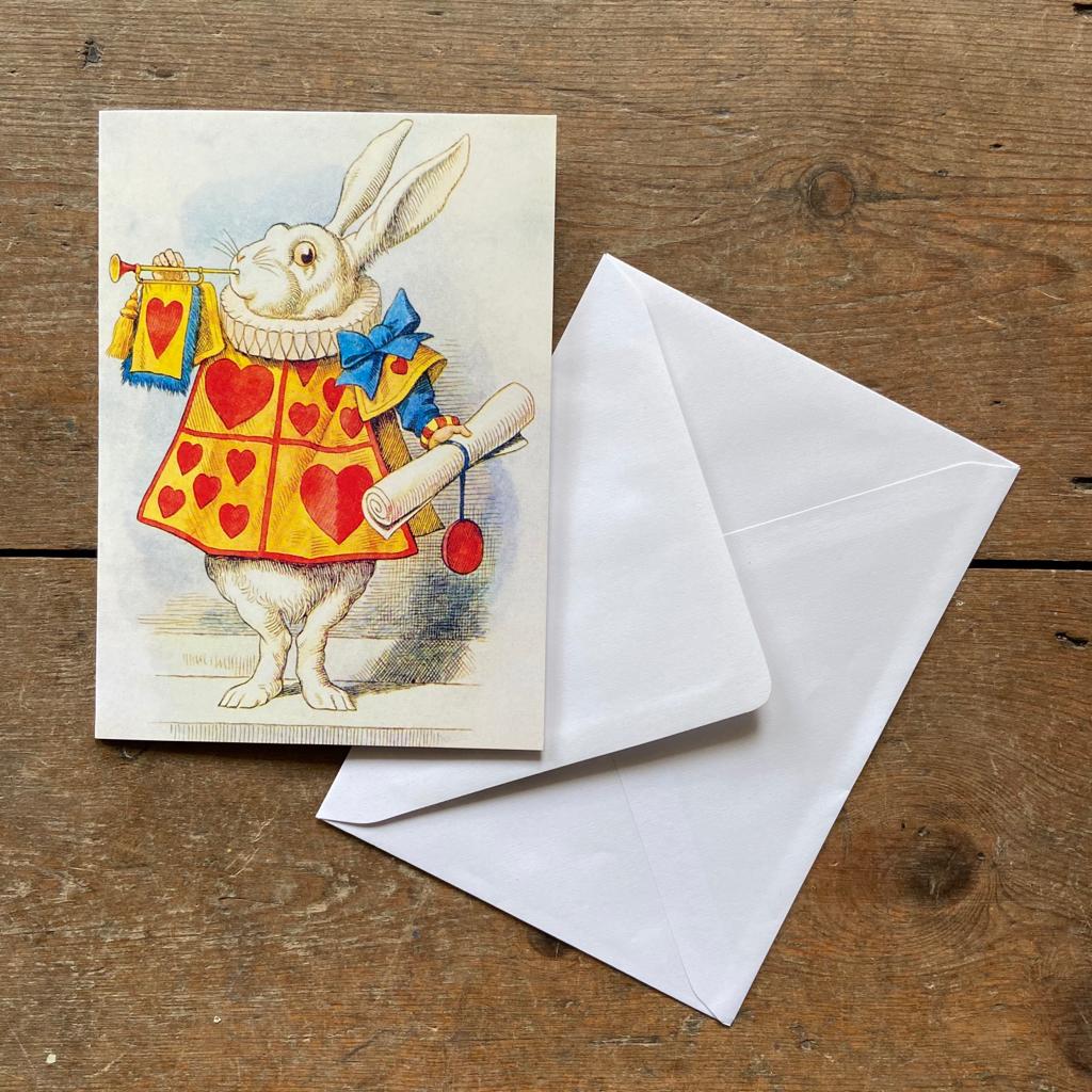 Vintage card 'White Rabbit' with envelope