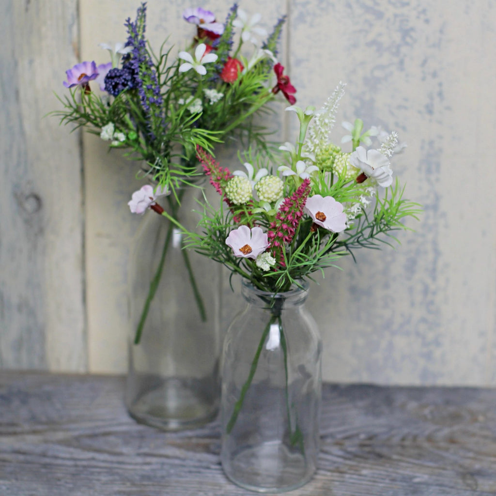 Mini milk bottle - small glass vase perfect for a posy of flowers
