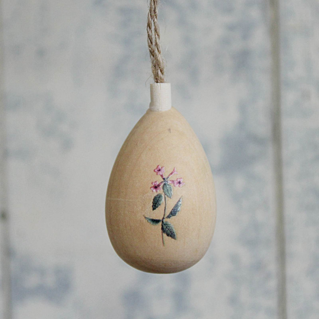 Hanging Wooden Easter Egg Decoration - Spring Flowers