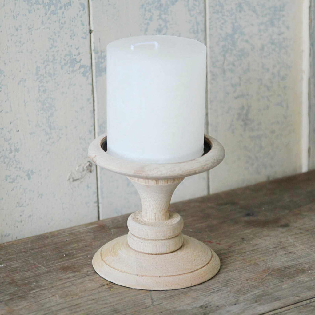 Wooden Pillar Candle Holder