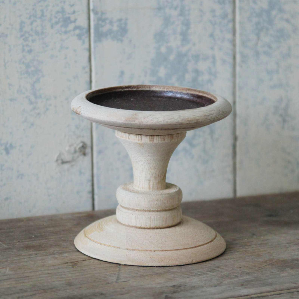 Wooden Pillar Candle Holder