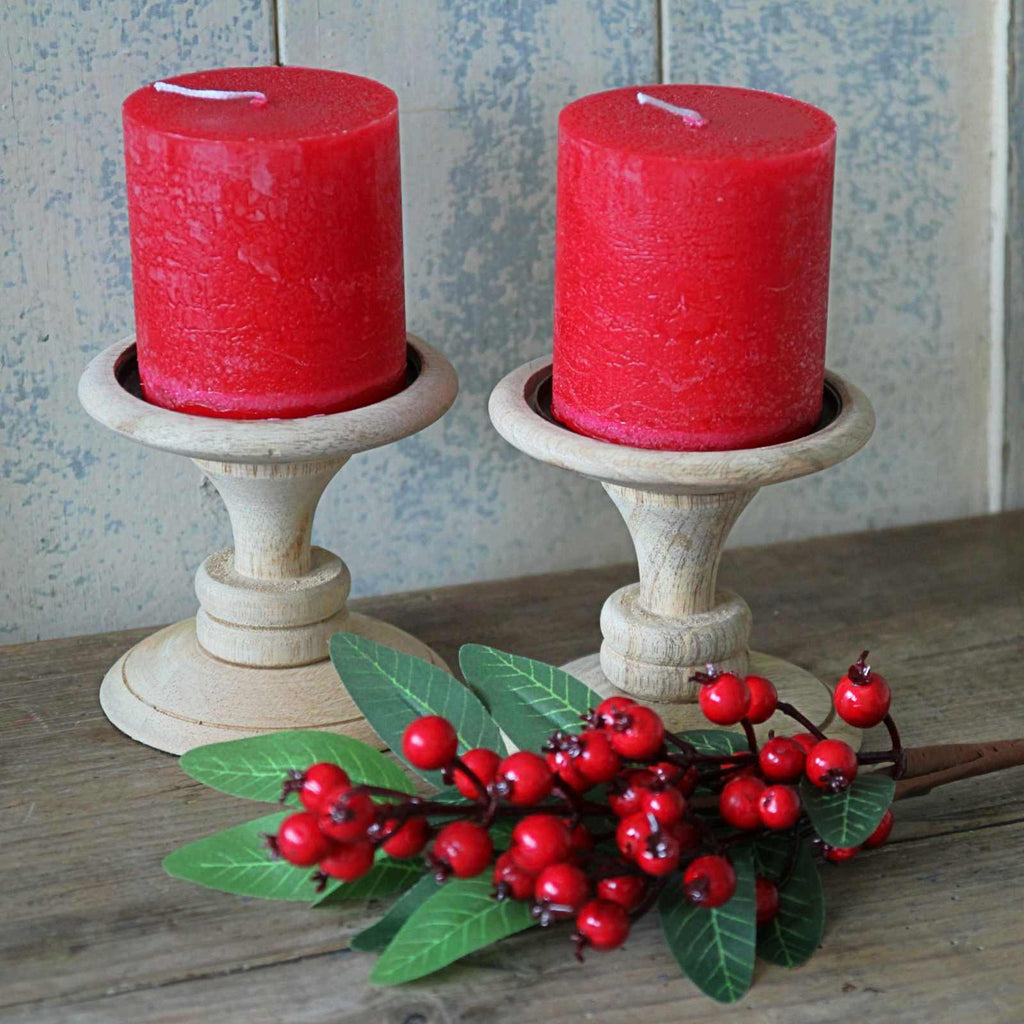 Wooden Pillar Candle Holder Christmas candles