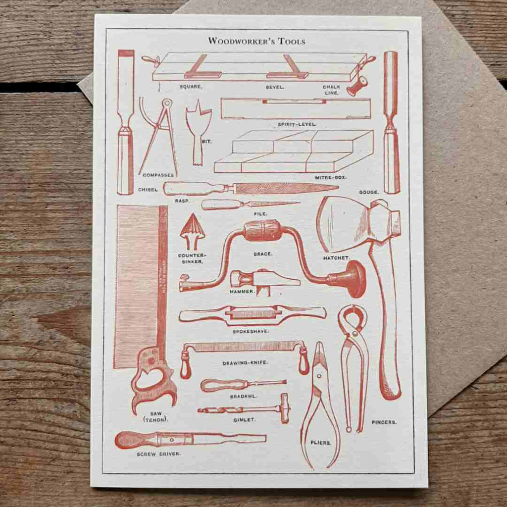 Woodworker's Tools vintage card